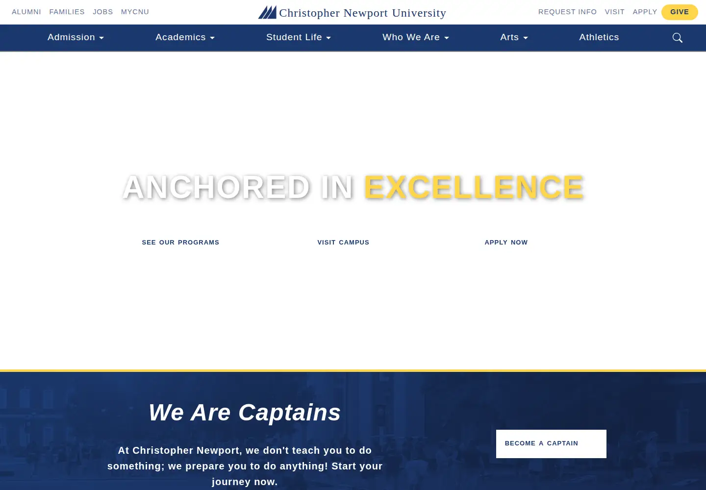 Screenshot of cnu.edu