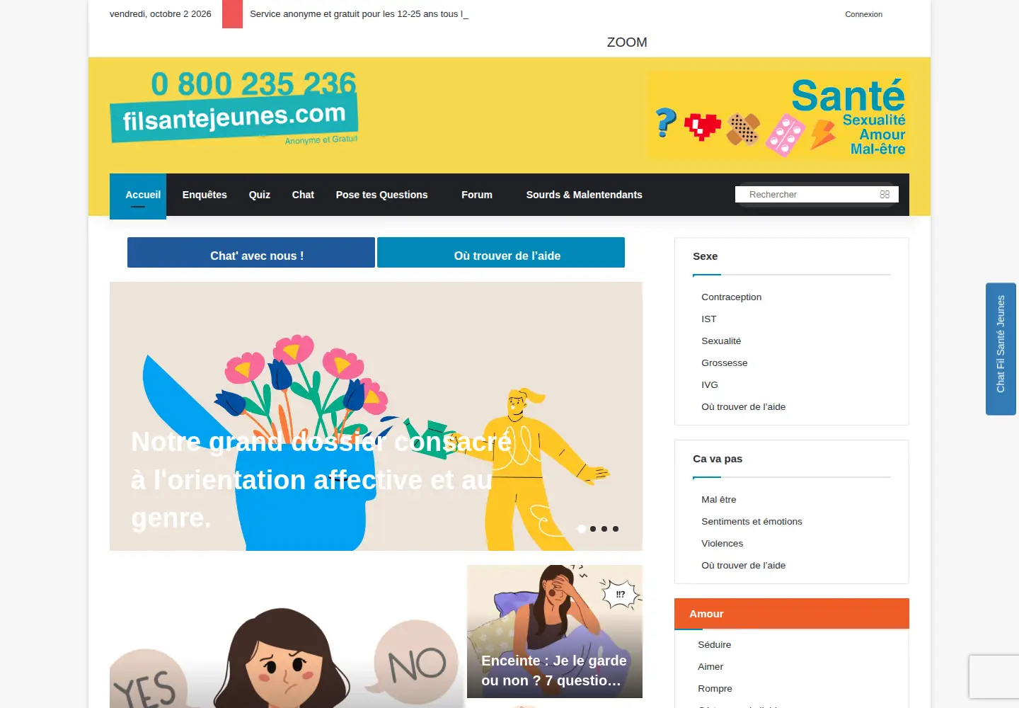 Screenshot of filsantejeunes.com