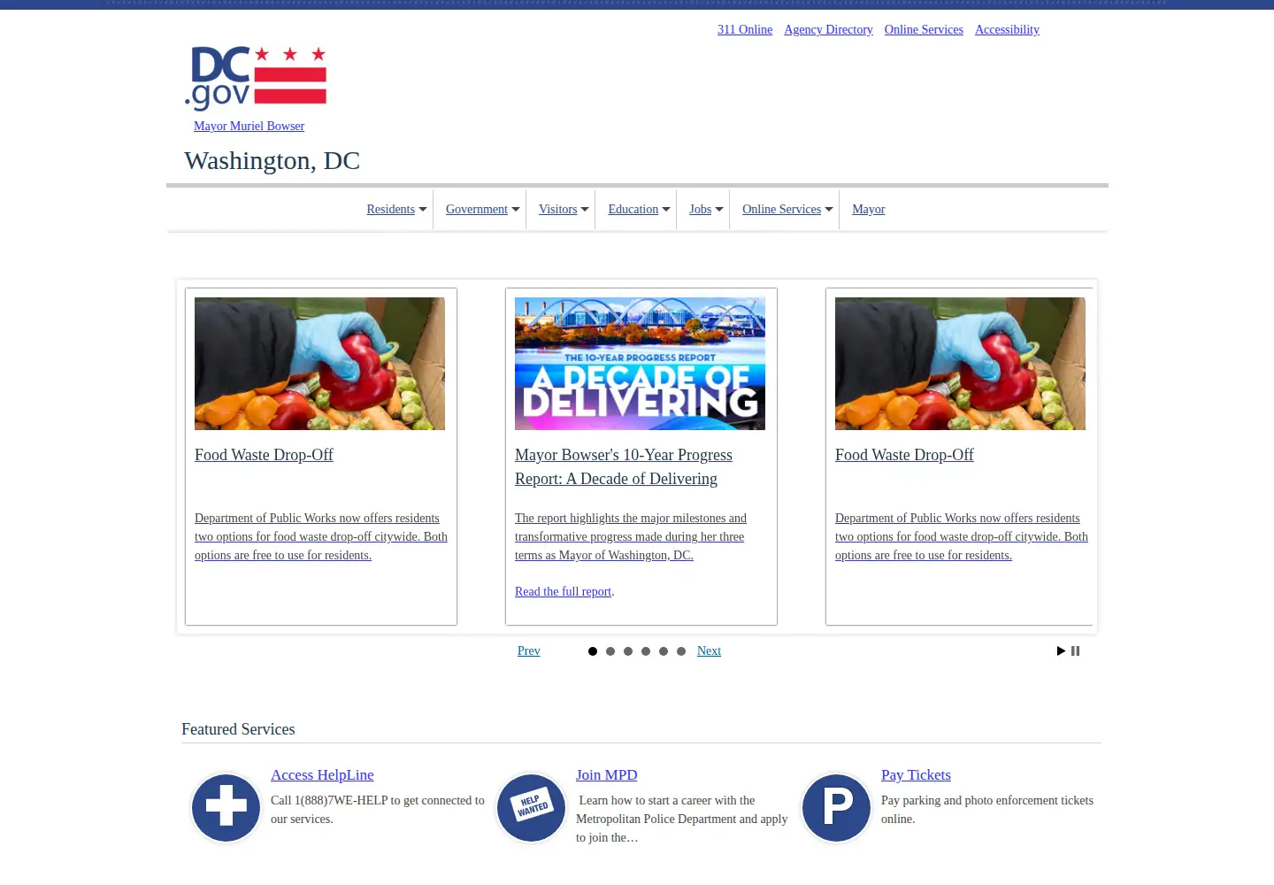Screenshot of dc.gov