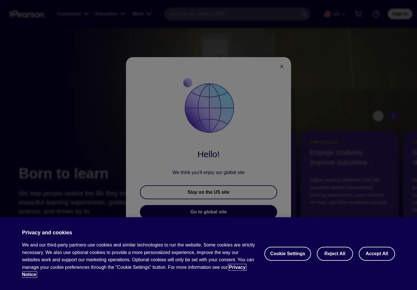 Screenshot of mypearsonstore.com