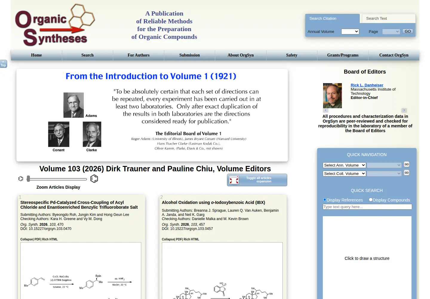 Screenshot of orgsyn.org