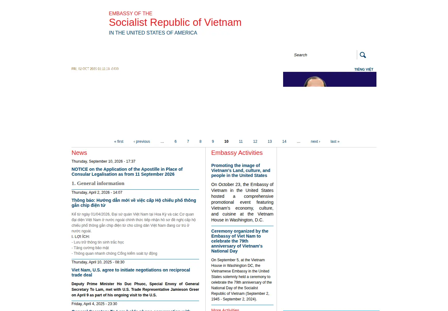 Screenshot of vietnamembassy-usa.org