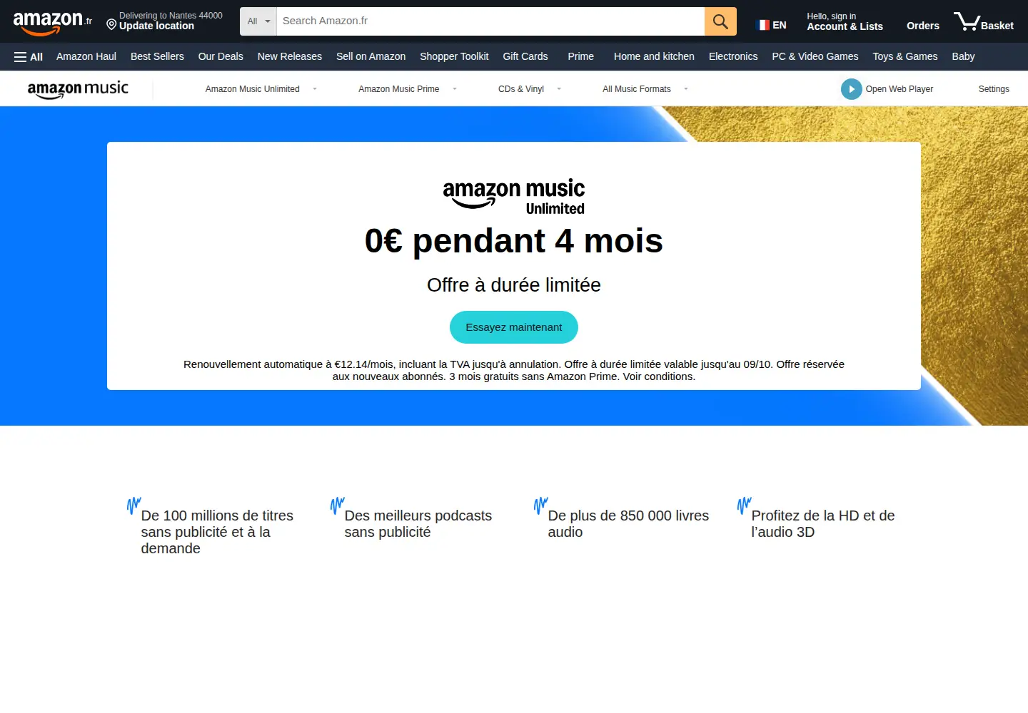 Screenshot of amazonmusic.com
