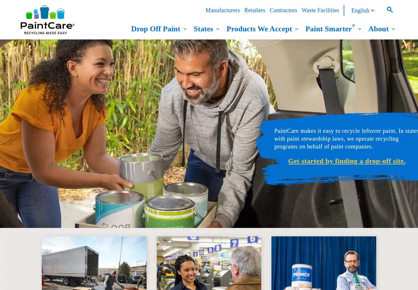 Screenshot of paintcare.org