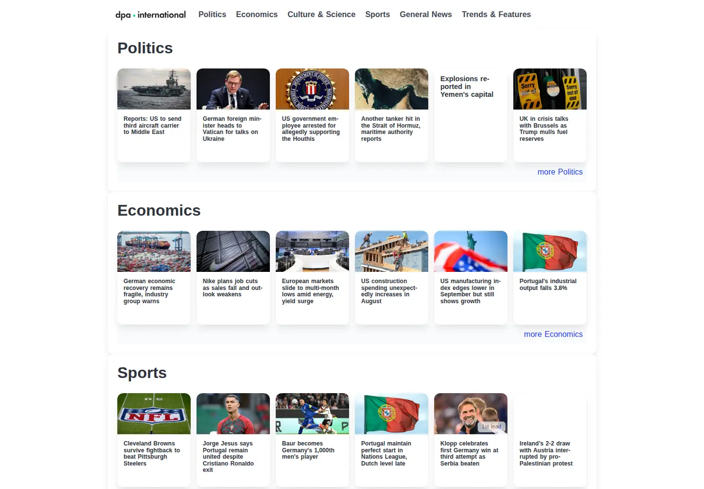 Screenshot of dpa-international.com