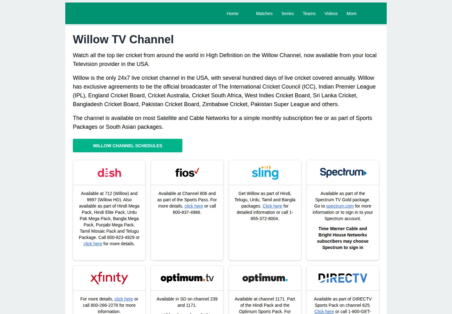 Screenshot of willow.tv