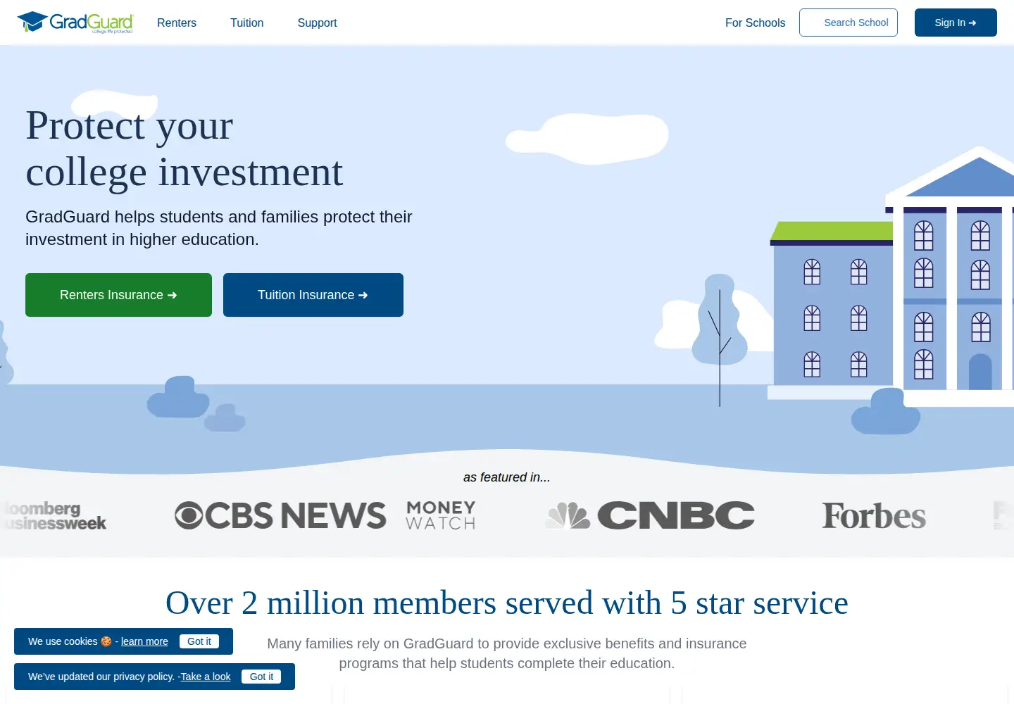 Screenshot of gradguard.com