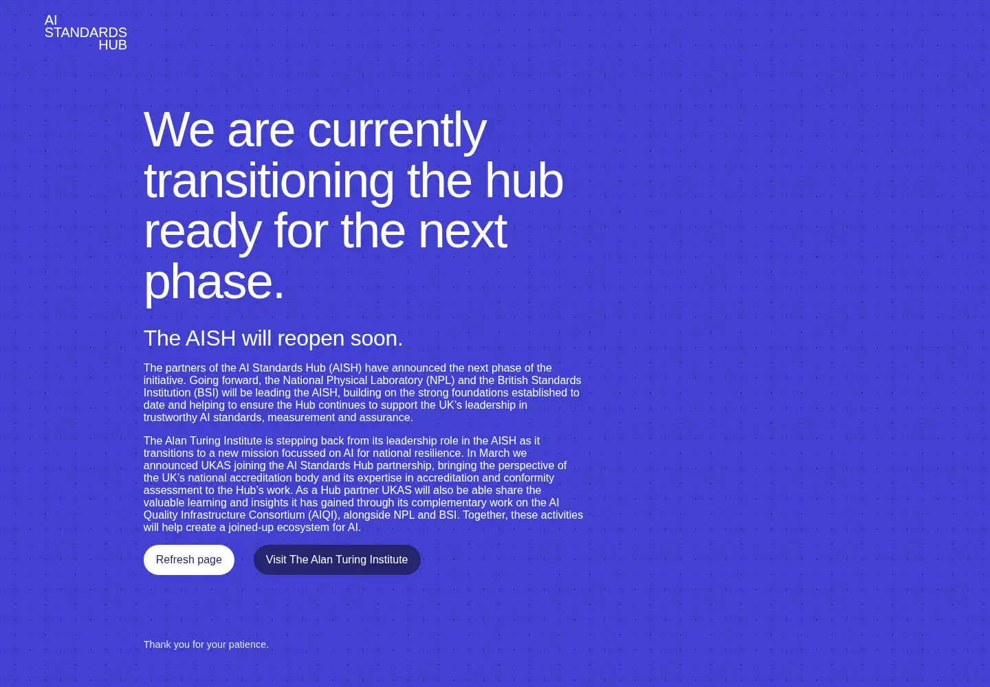 Screenshot of aistandardshub.org