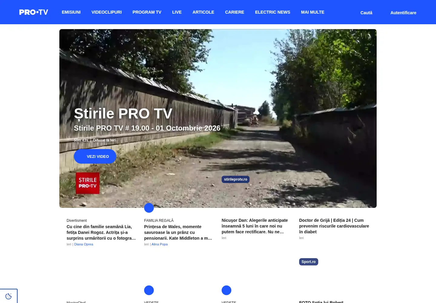 Screenshot of protv.ro