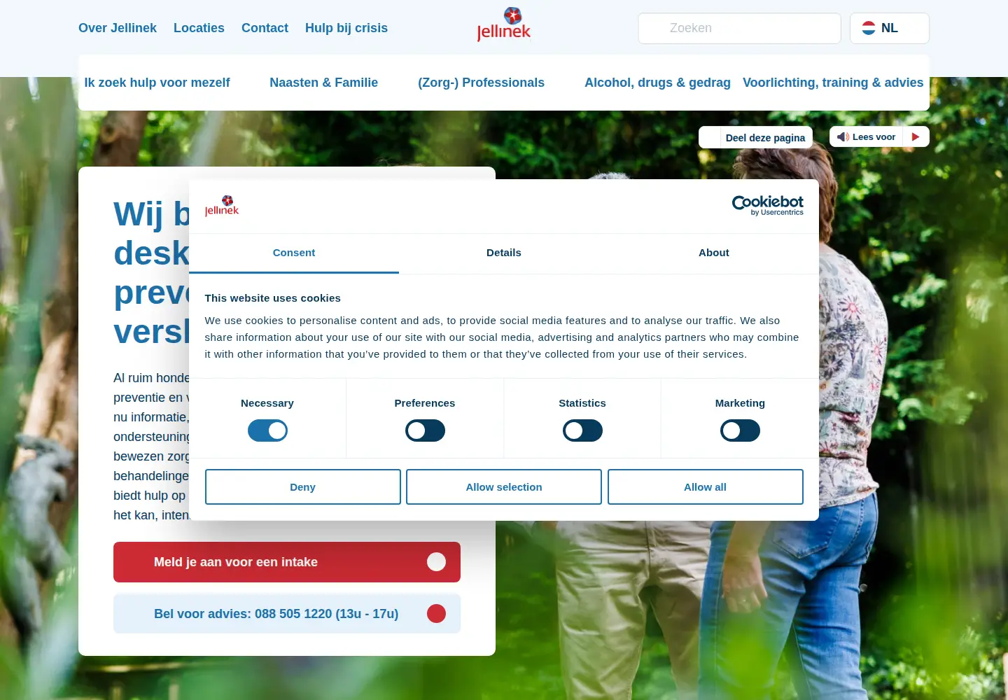 Screenshot of jellinek.nl
