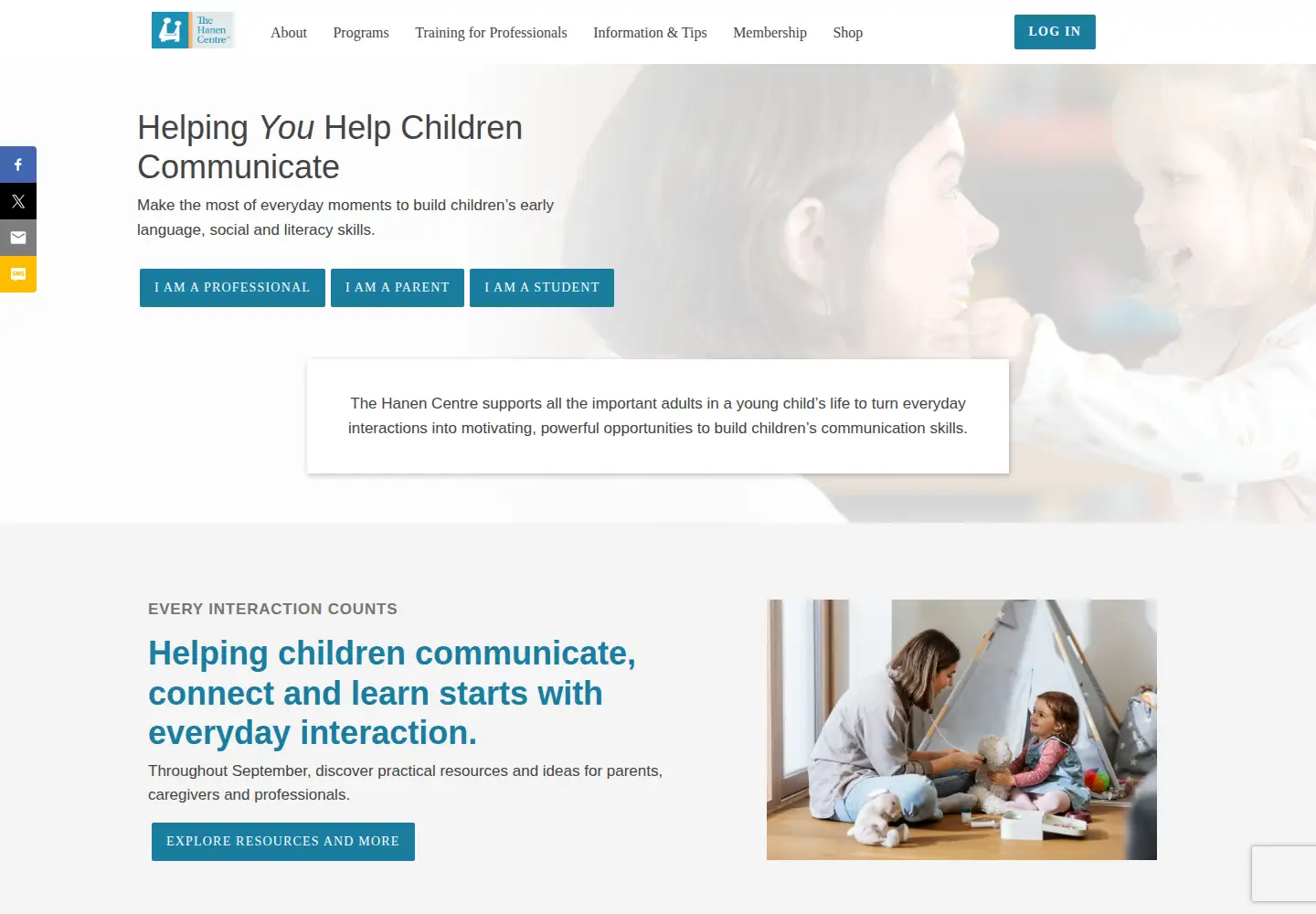 Screenshot of hanen.org