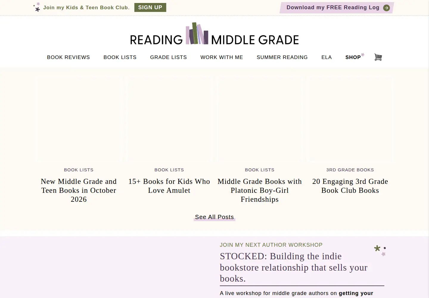Screenshot of readingmiddlegrade.com