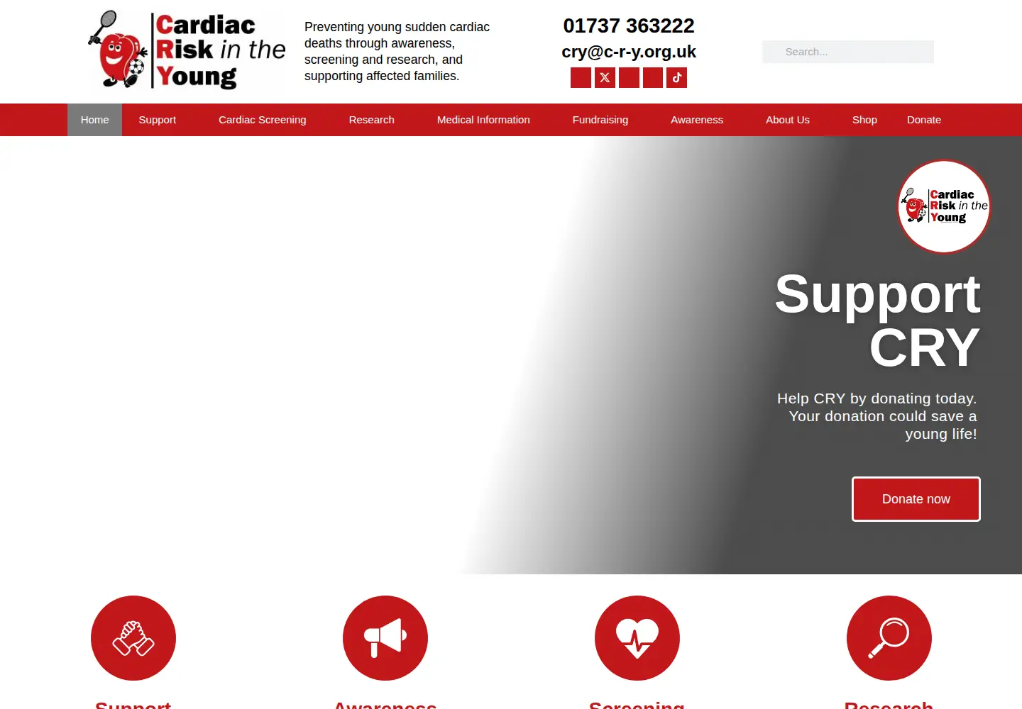 Screenshot of c-r-y.org.uk