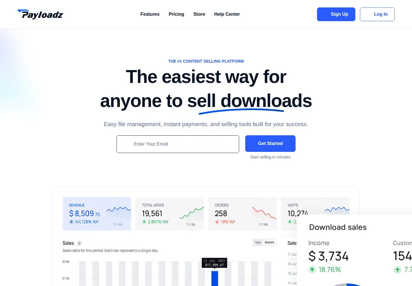 Screenshot of payloadz.com