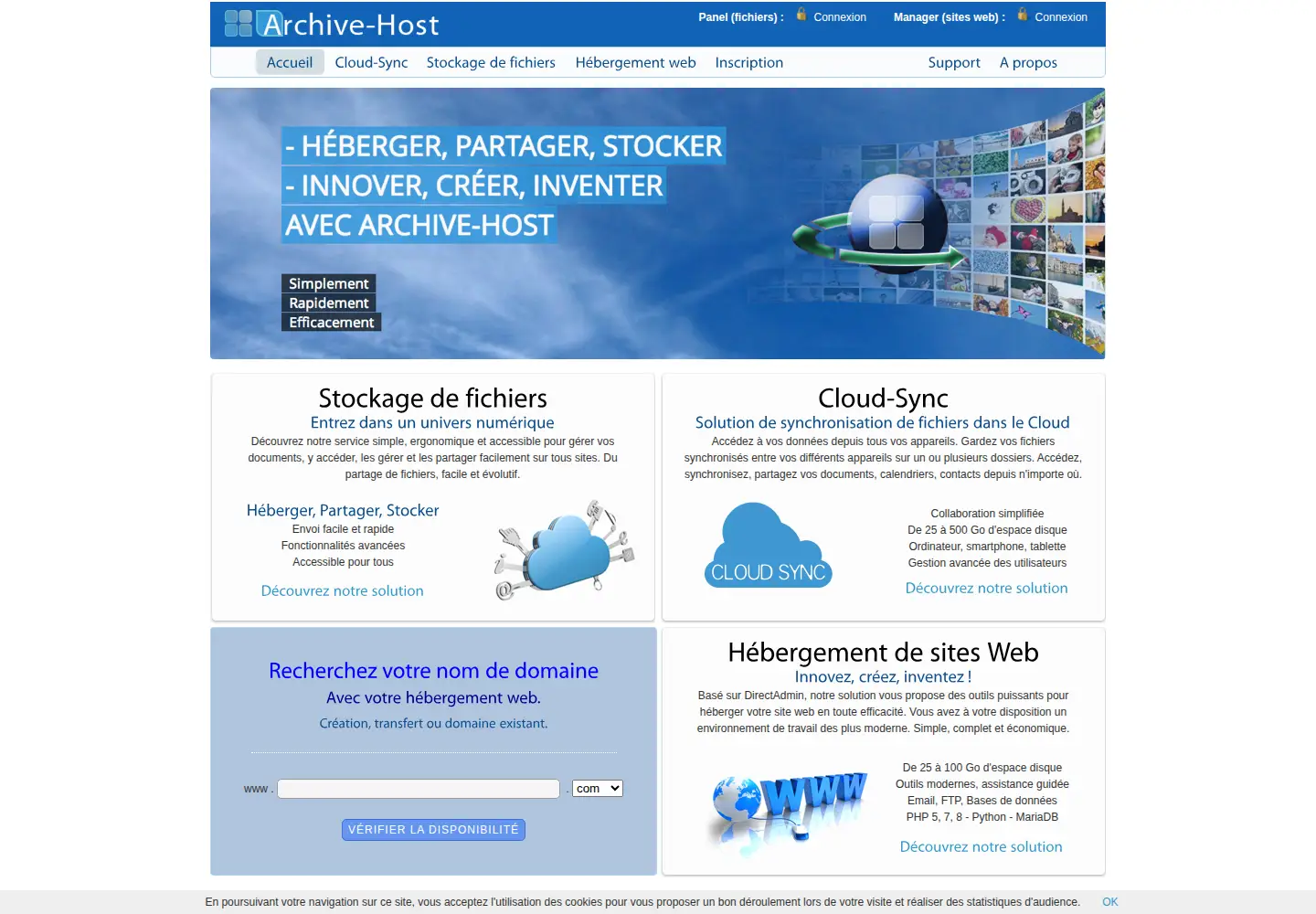 Screenshot of archive-host.com