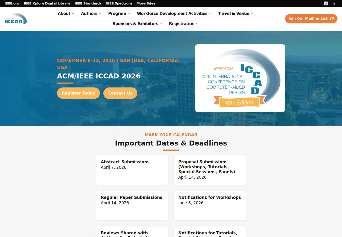 Screenshot of iccad.com