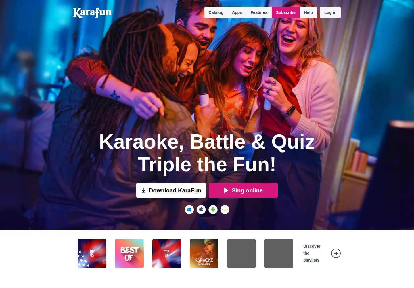 Screenshot of karafun.com