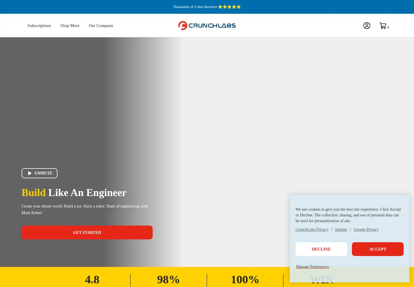 Screenshot of crunchlabs.com