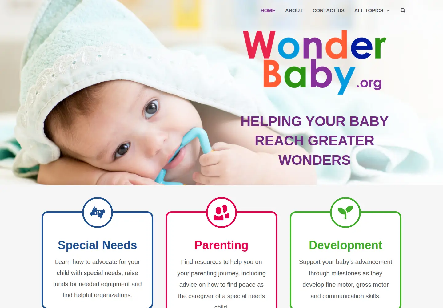 Captured homepage of wonderbaby.org in the current scan