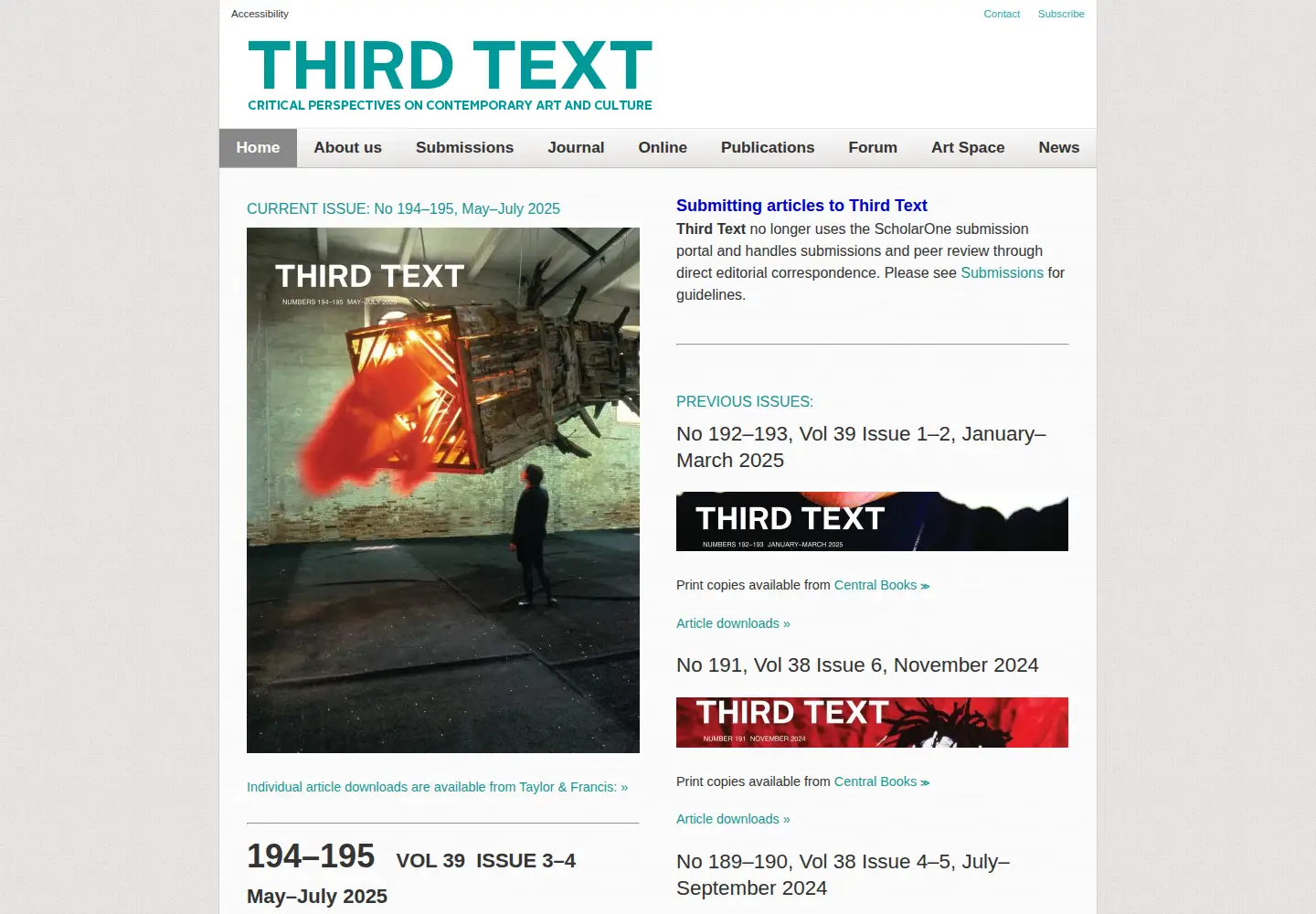 Captured homepage of thirdtext.org in the current scan