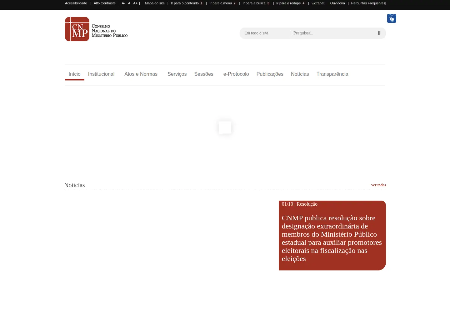 Screenshot of cnmp.mp.br