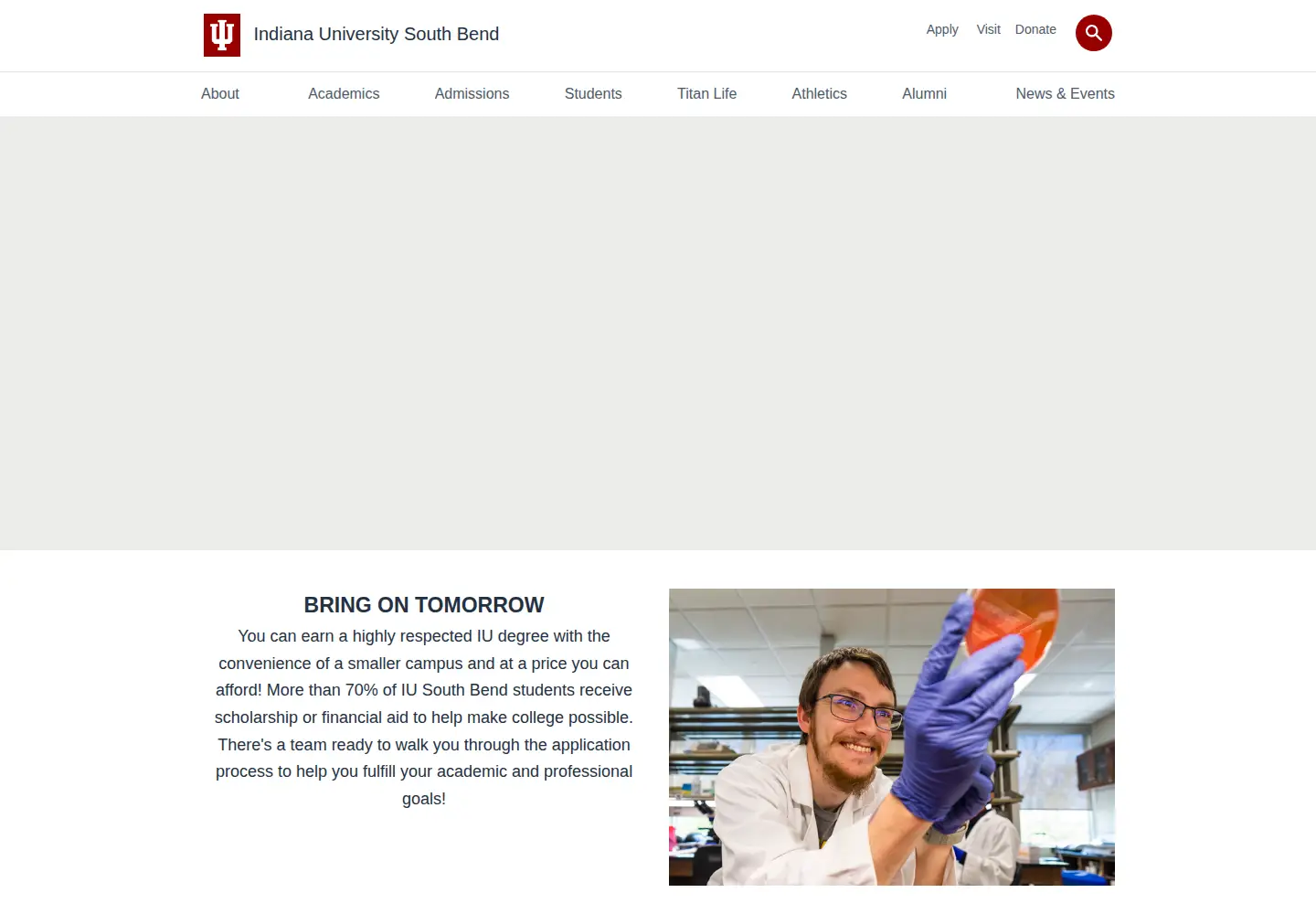 Screenshot of iusb.edu