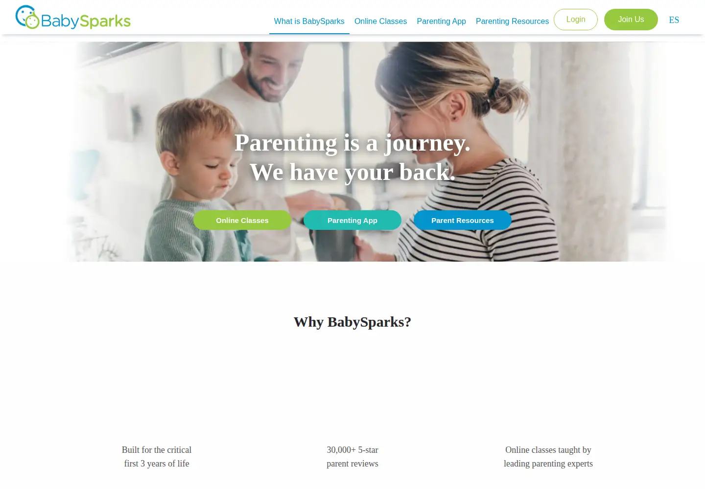 Screenshot of babysparks.com