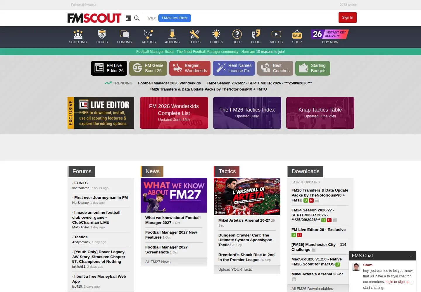 Screenshot of fmscout.com