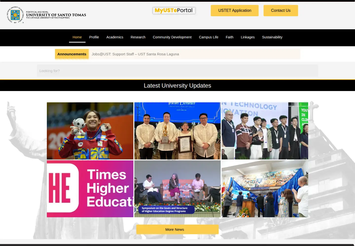 Screenshot of ust.edu.ph
