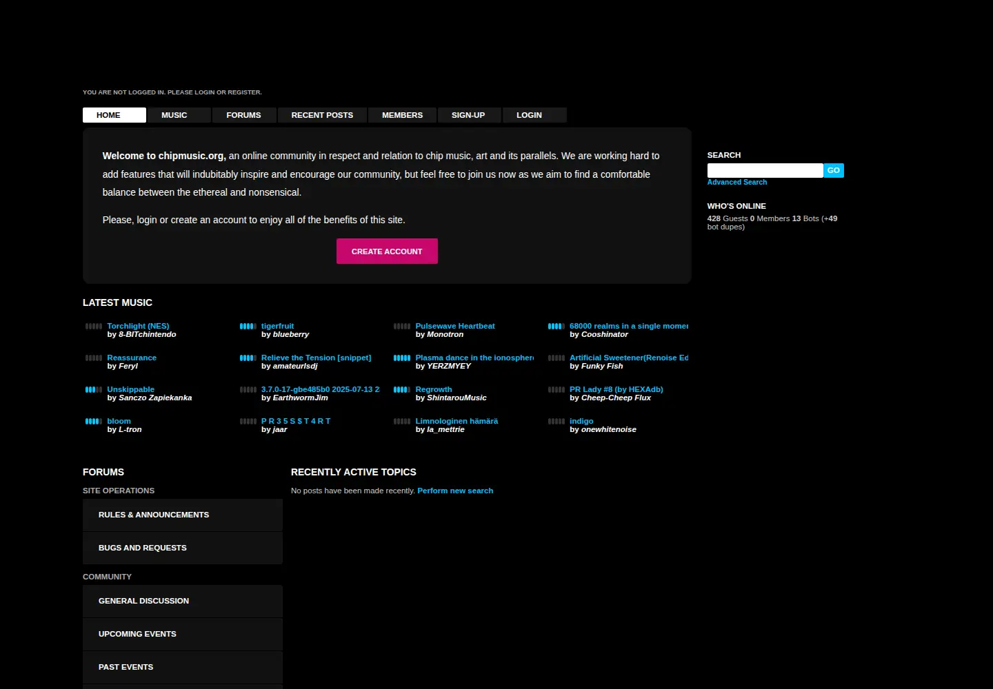 Screenshot of chipmusic.org