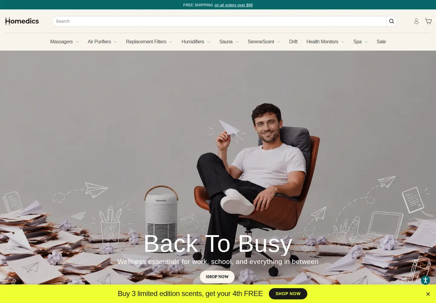 Screenshot of homedics.com
