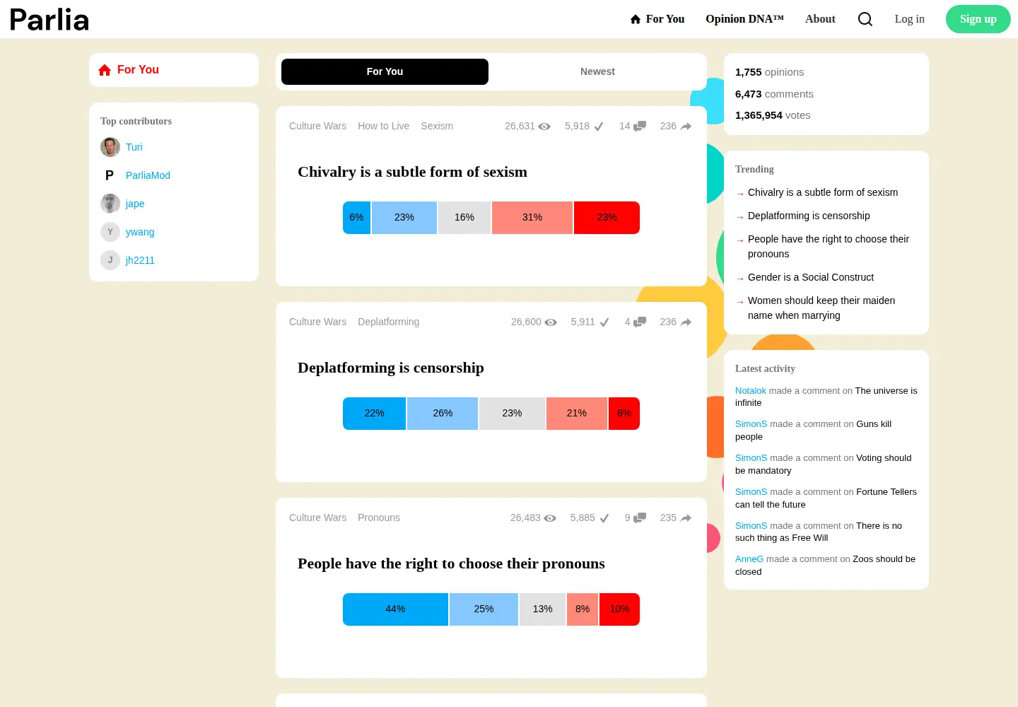 Screenshot of parlia.com