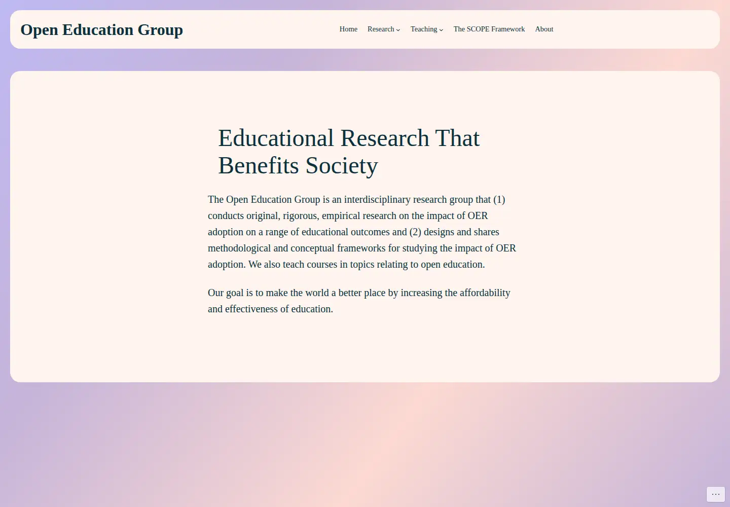 Screenshot of openedgroup.org