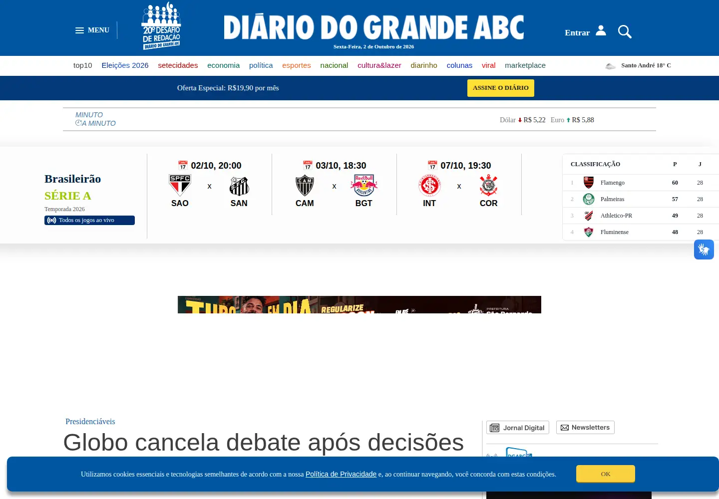 Screenshot of dgabc.com.br
