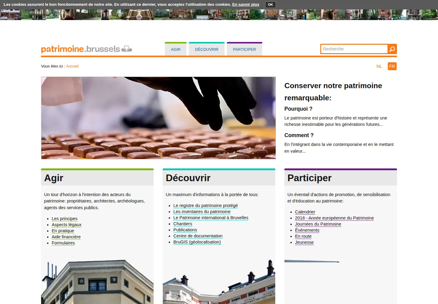 Screenshot of patrimoine.brussels