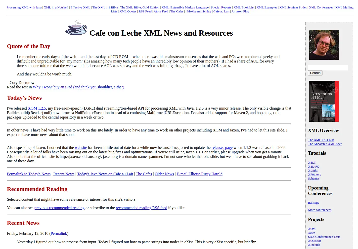 Screenshot of cafeconleche.org