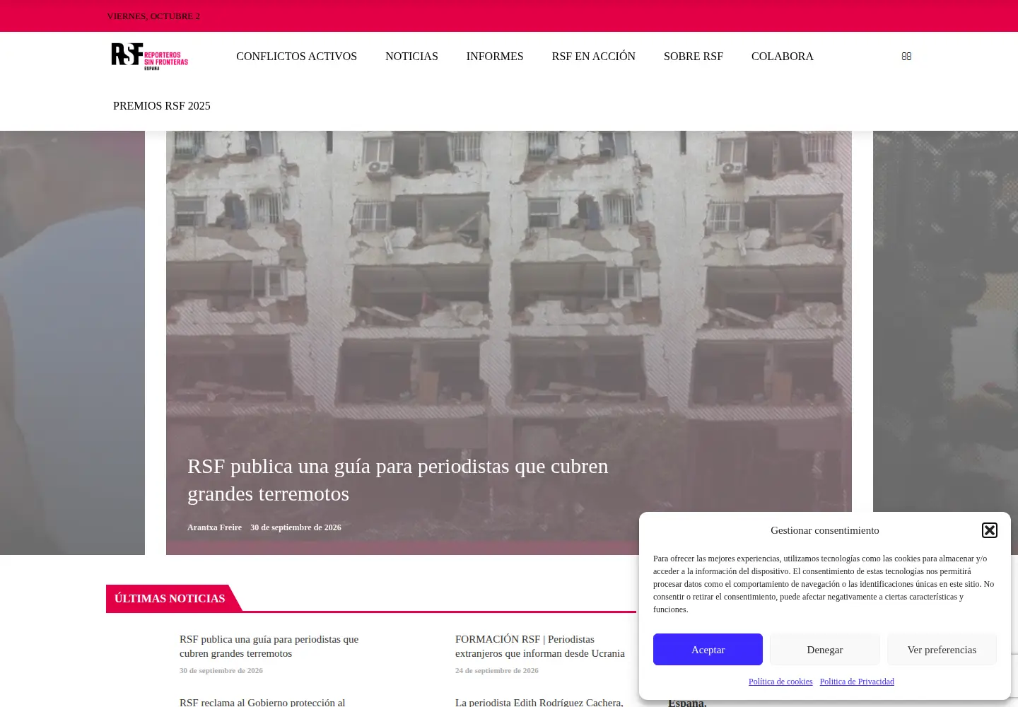 Screenshot of rsf-es.org