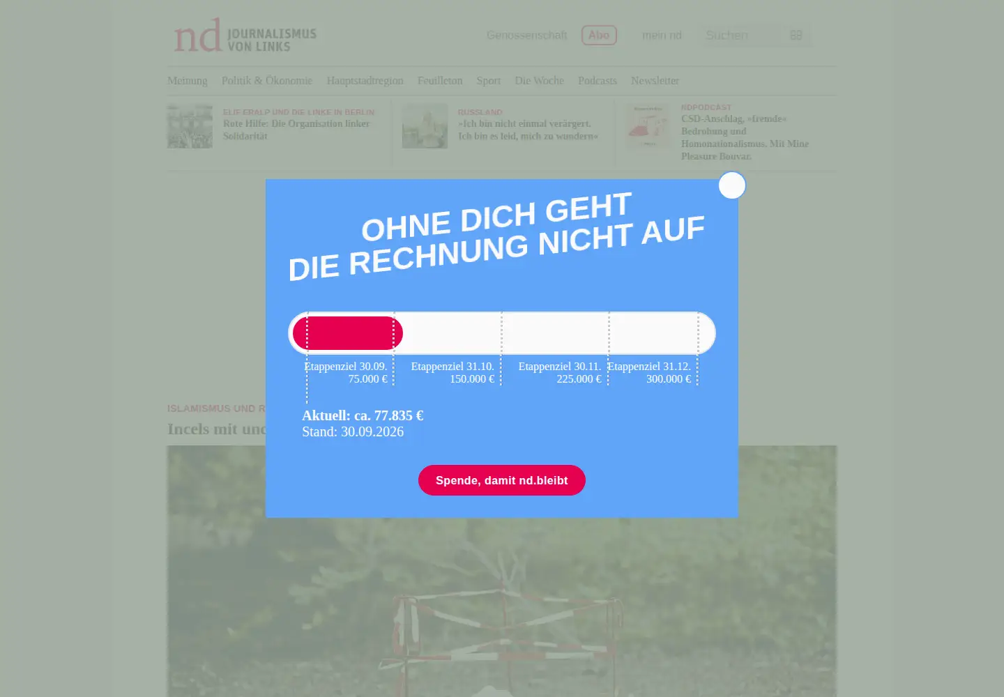 Screenshot of neues-deutschland.de
