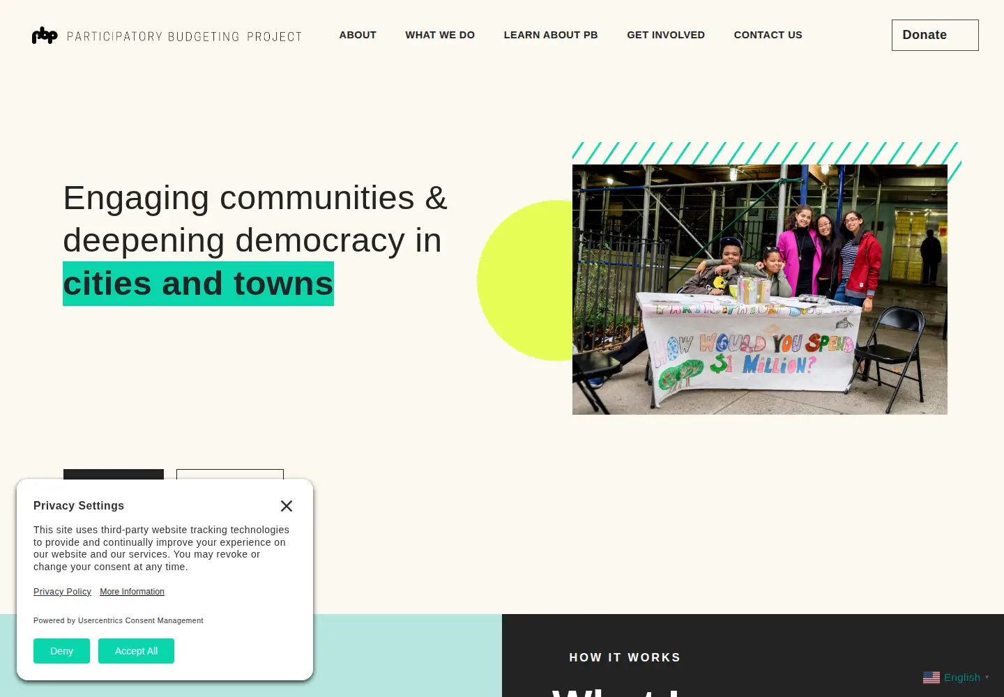 Screenshot of participatorybudgeting.org