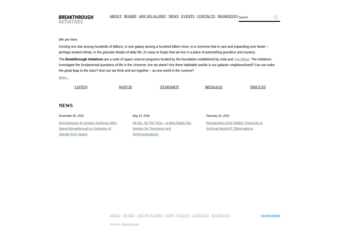 Screenshot of breakthroughinitiatives.org