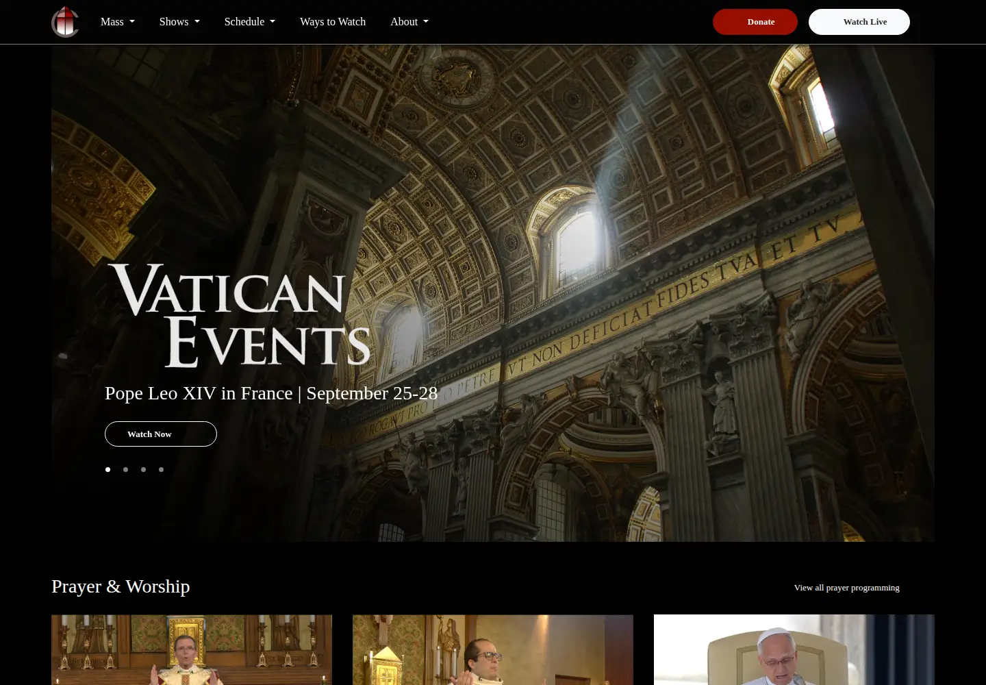 Screenshot of catholictv.org