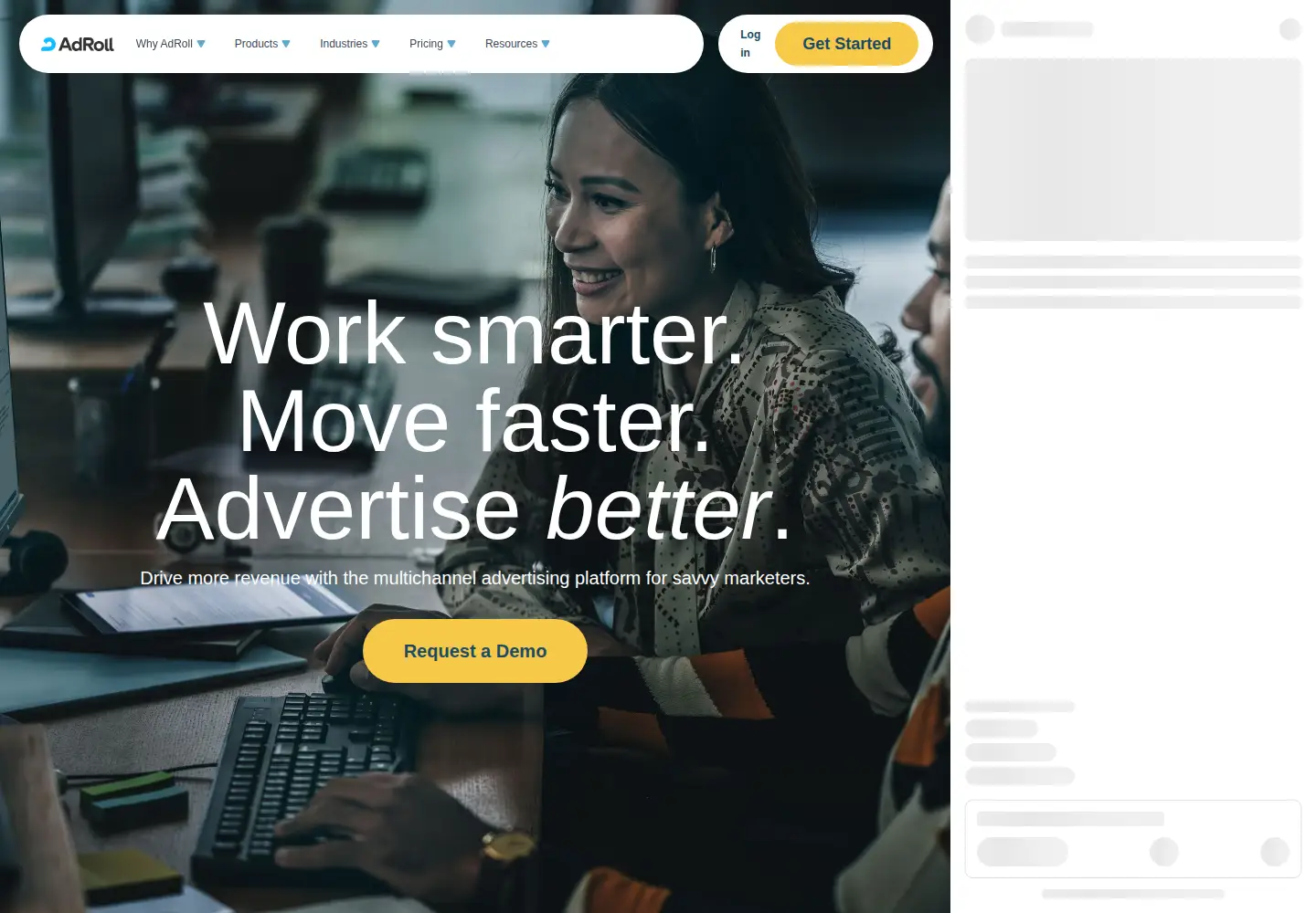 Screenshot of adroll.com