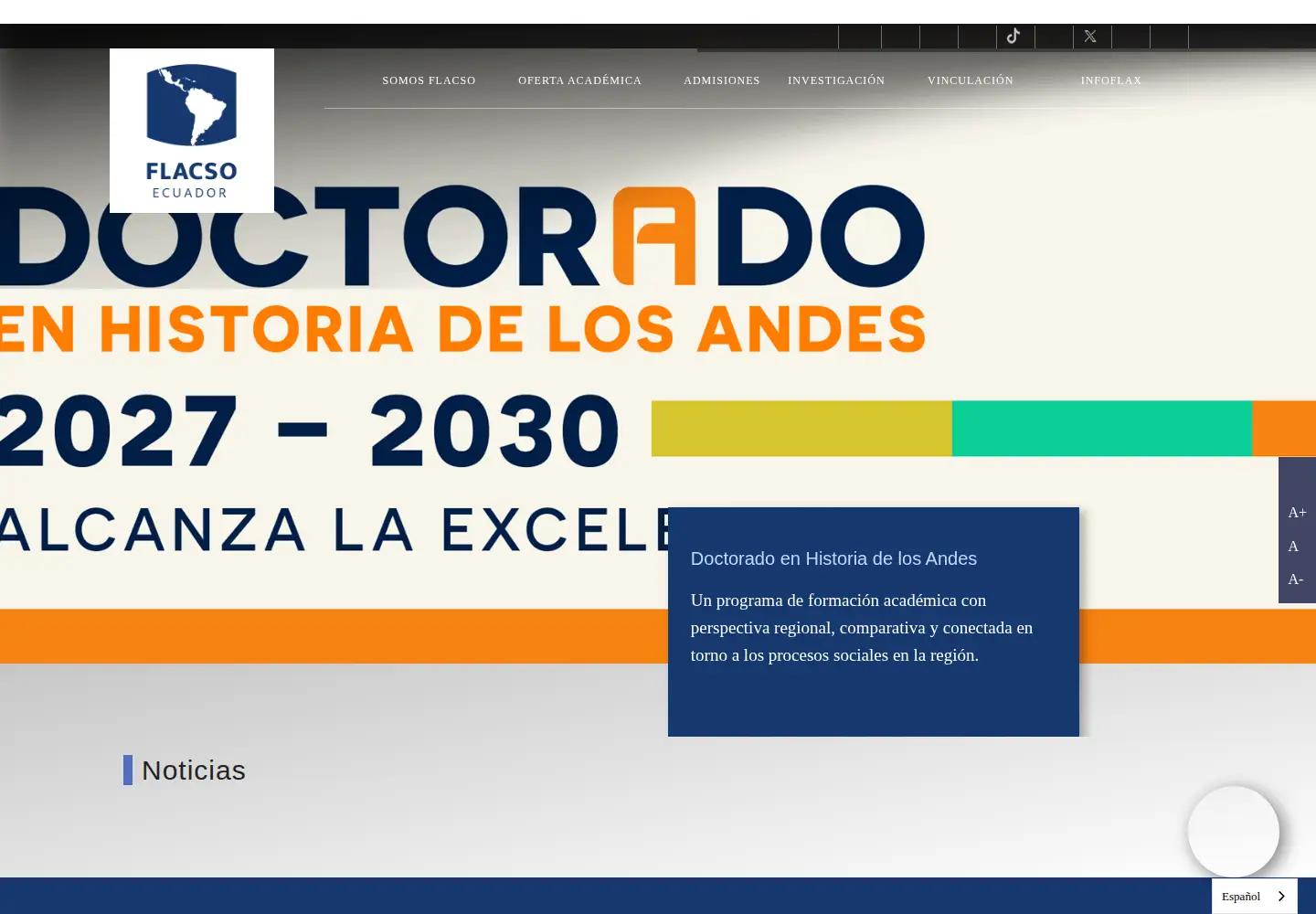 Screenshot of flacso.edu.ec