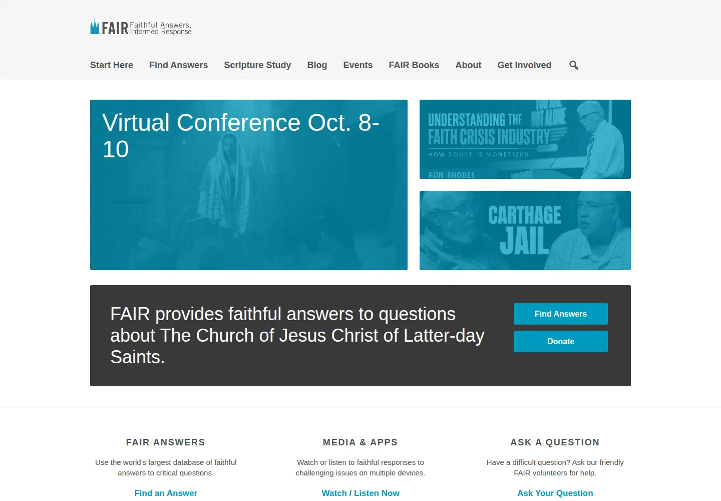 Screenshot of fairmormon.org