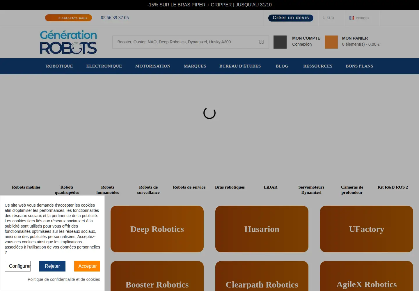 Captured homepage of generationrobots.com in the current scan