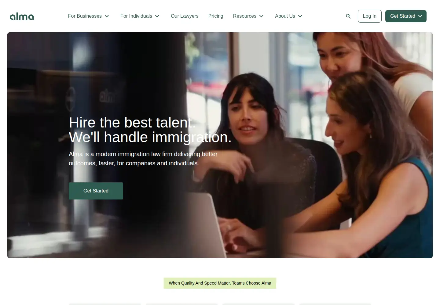 Screenshot of tryalma.ai