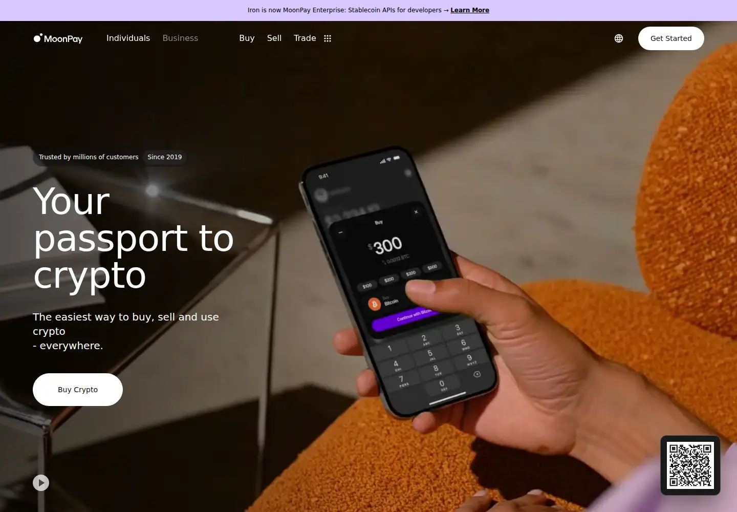 Screenshot of moonpay.com