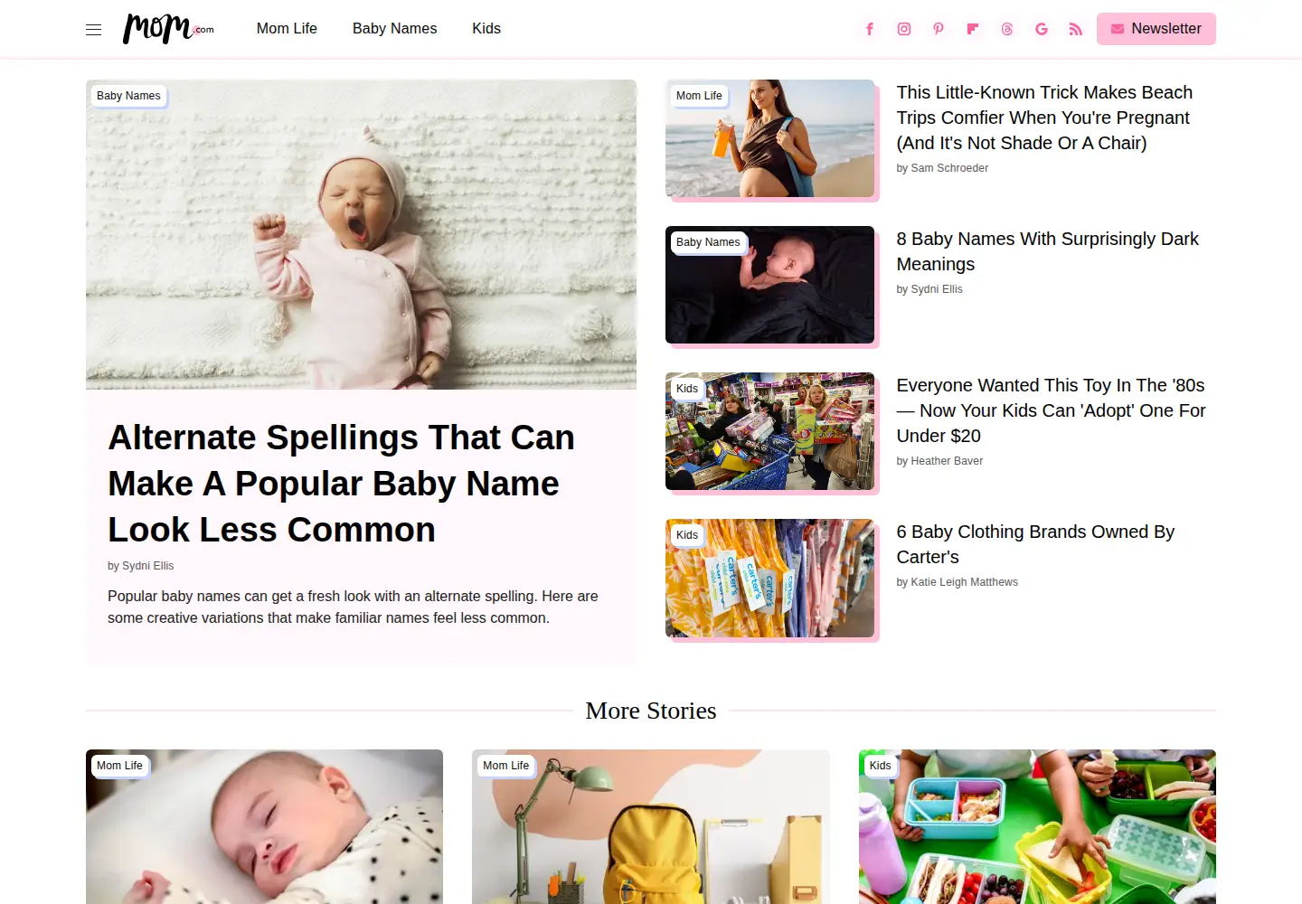 Screenshot of mom.com