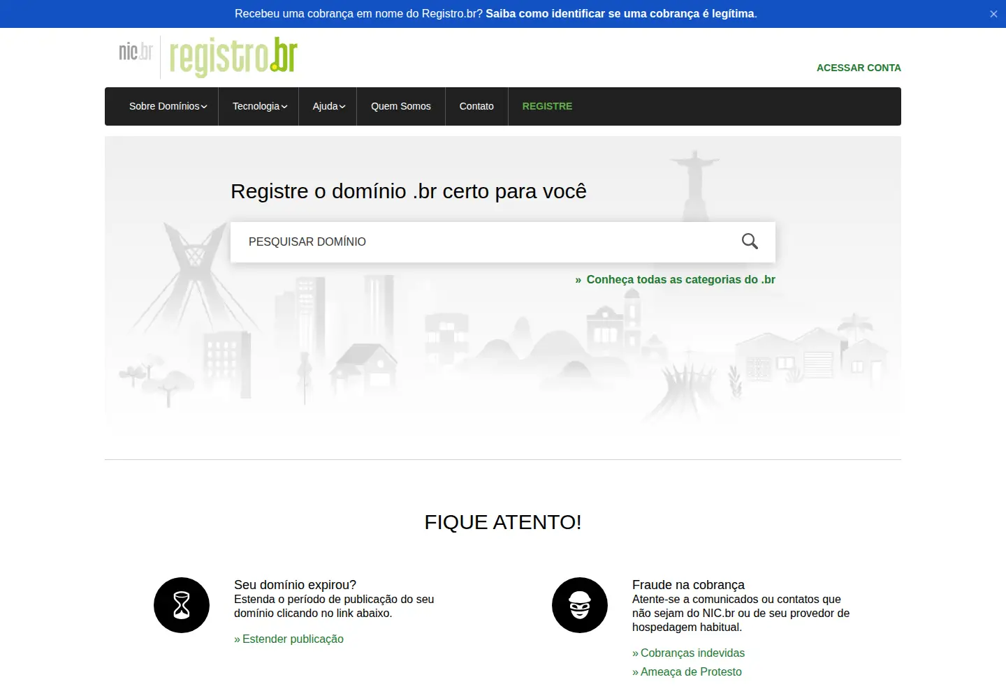 Screenshot of registro.br