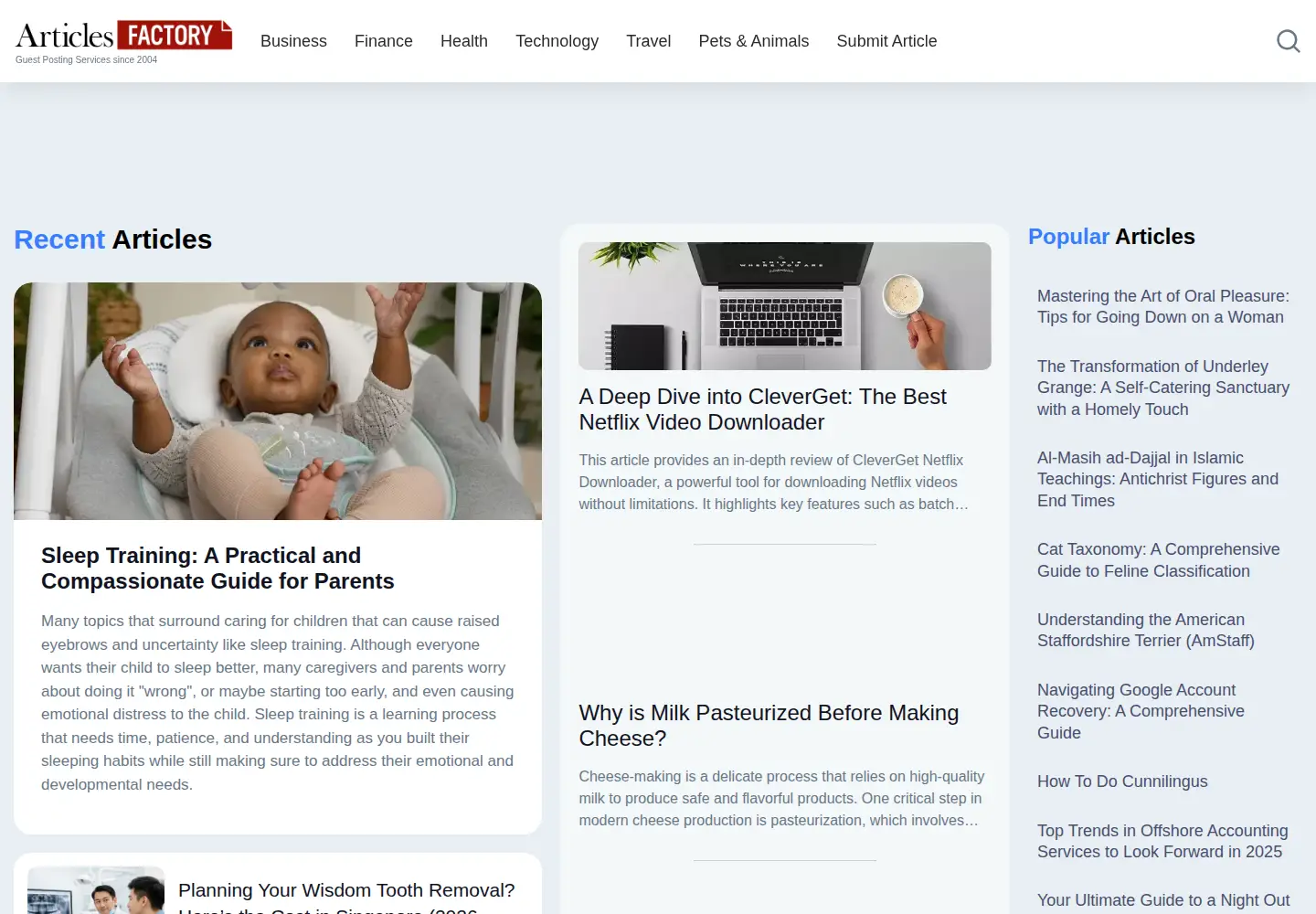 Screenshot of articlesfactory.com